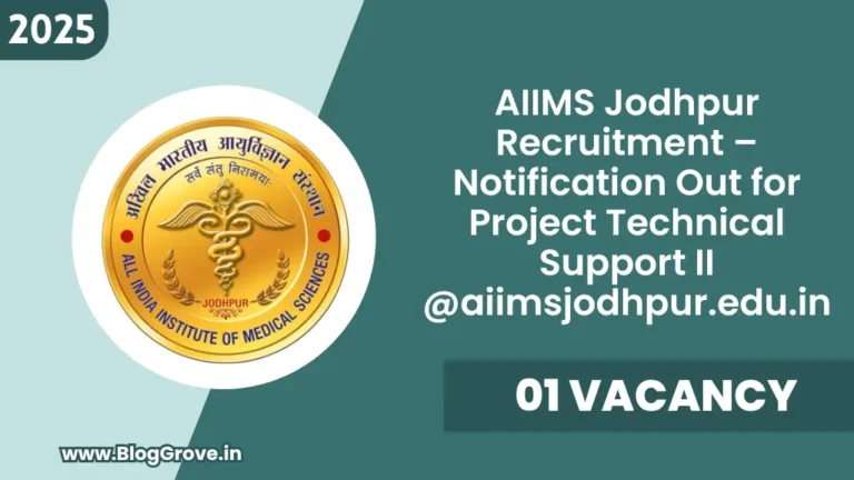 AIIMS Jodhpur Lab Technician Recruitment 2025