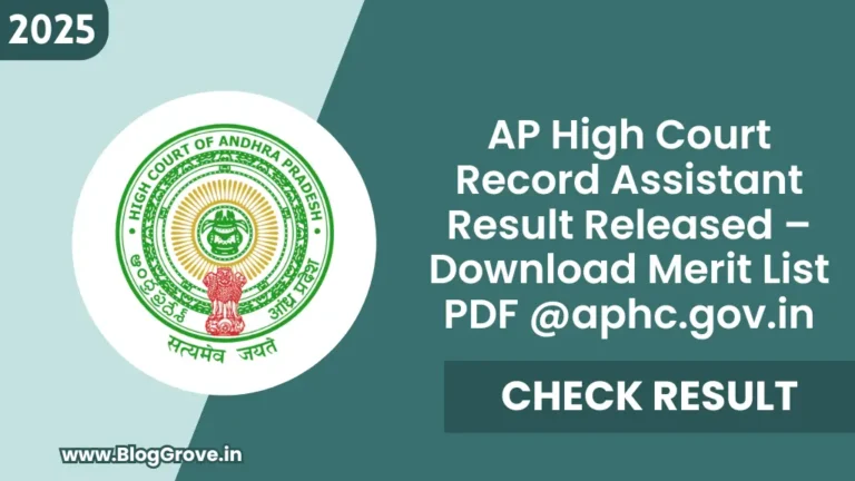 AP High Court Record Assistant Result Released