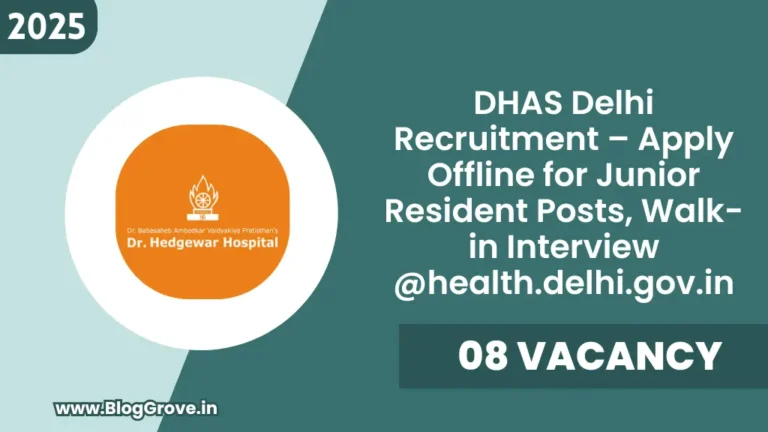 DHAS Delhi Junior Resident Recruitment 2026