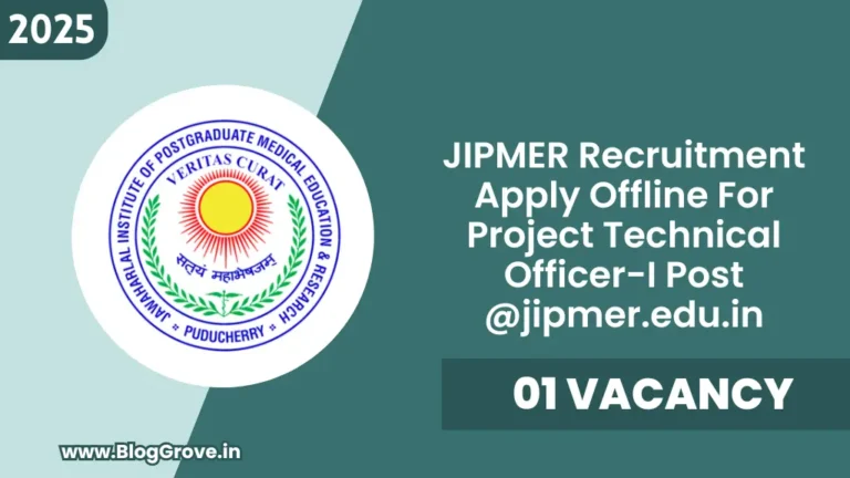 JIPMER Project Technical Officer Recruitment