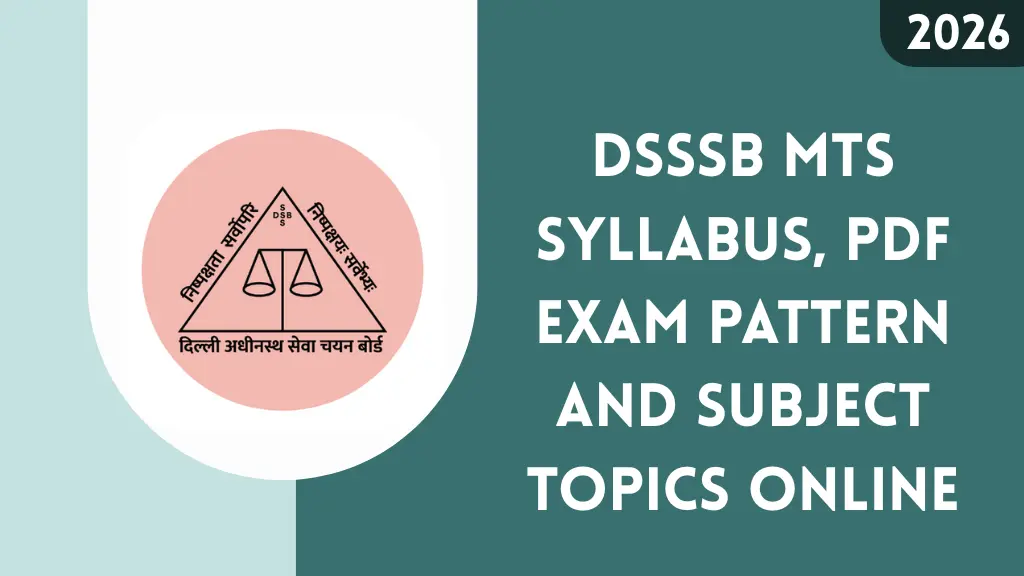 DSSSB MTS Syllabus